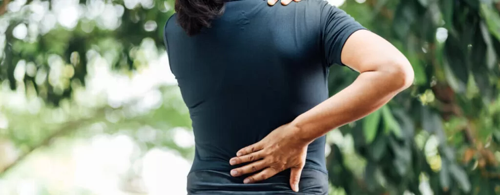 A lady with chronic back pain