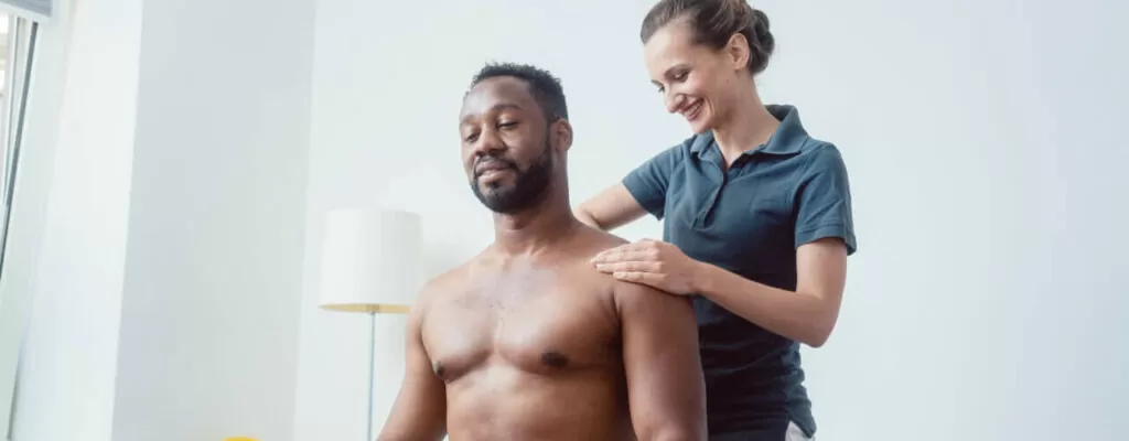 A person getting physical therapy treatment for his pain